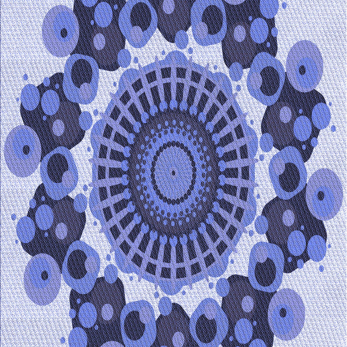 Machine Washable Transitional Deep Periwinkle Purple Rug, wshpat1918blu