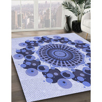 Patterned Deep Periwinkle Purple Rug, pat1918blu