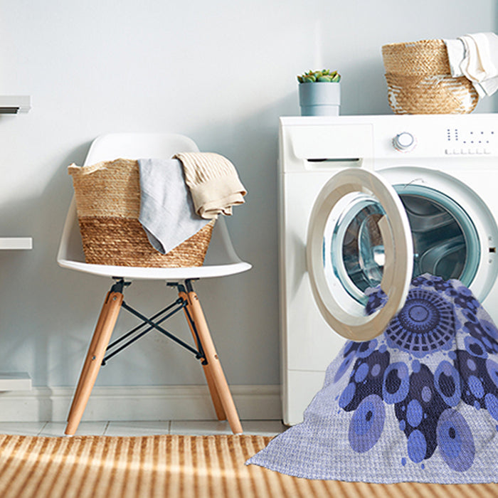 Machine Washable Transitional Deep Periwinkle Purple Rug in a Washing Machine, wshpat1918blu