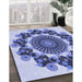 Patterned Deep Periwinkle Purple Rug in Family Room, pat1918blu