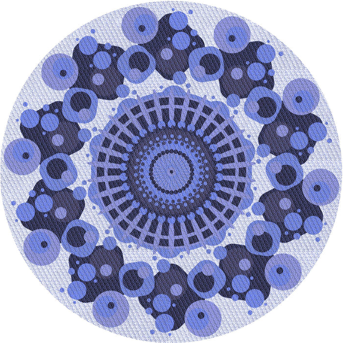 Square Machine Washable Transitional Deep Periwinkle Purple Rug in a Living Room, wshpat1918blu