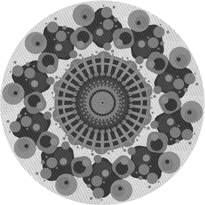 Square Machine Washable Transitional Platinum Silver Gray Rug in a Living Room, wshpat1918gry