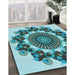 Machine Washable Transitional Blue Rug in a Family Room, wshpat1918lblu