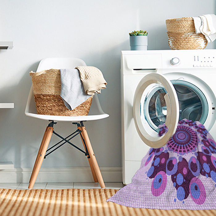 Machine Washable Transitional Dark Orchid Purple Rug in a Washing Machine, wshpat1918pur