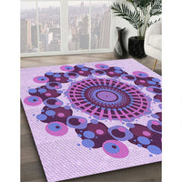 Patterned Dark Orchid Purple Rug, pat1918pur