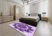 Patterned Dark Orchid Purple Rug in a Bedroom, pat1918pur