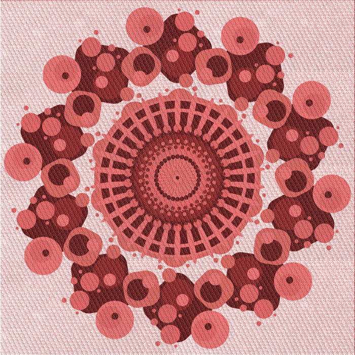 Round Patterned Pastel Pink Rug, pat1918rd