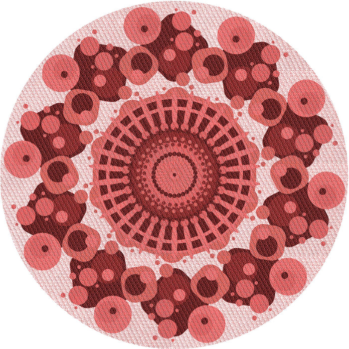 Square Patterned Pastel Pink Rug, pat1918rd