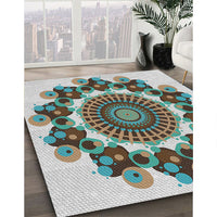 Patterned Powder Blue Novelty Rug, pat1918