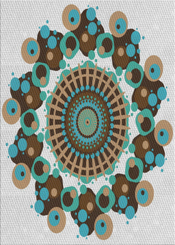 Patterned Powder Blue Novelty Rug, pat1918