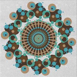 Square Patterned Powder Blue Novelty Rug, pat1918