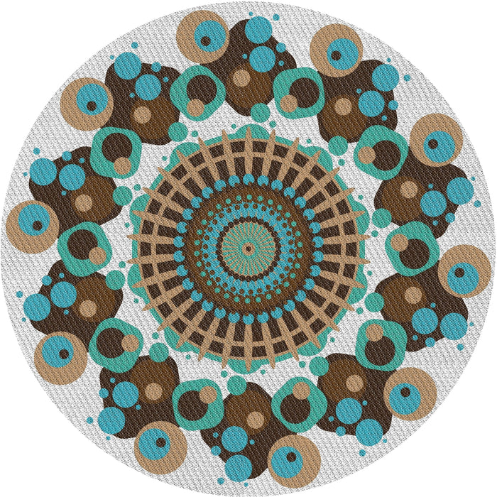 Sideview of Patterned Powder Blue Novelty Rug, pat1918