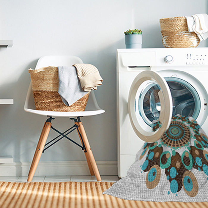 Machine Washable Transitional Powder Blue Rug in a Washing Machine, wshpat1918