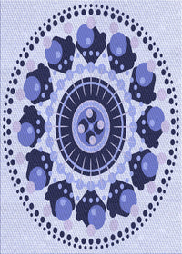 Machine Washable Transitional Blue Rug, wshpat1919blu