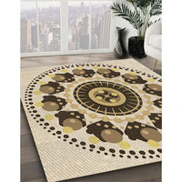 Patterned Khaki Gold Rug, pat1919brn