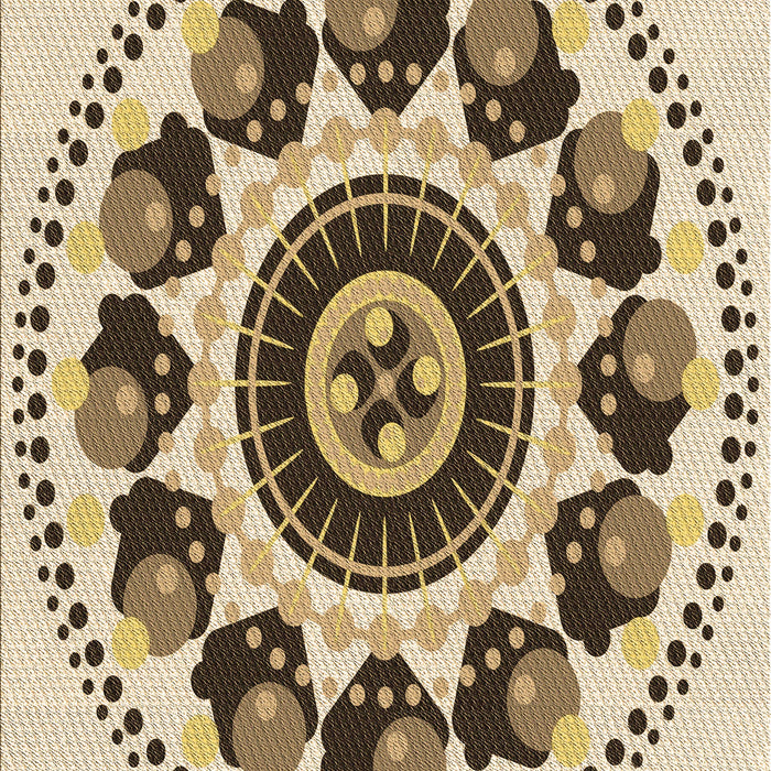 Patterned Khaki Gold Rug, pat1919brn