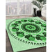 Machine Washable Transitional Green Rug in a Family Room, wshpat1919grn