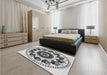 Patterned Ash Gray Rug in a Bedroom, pat1919gry