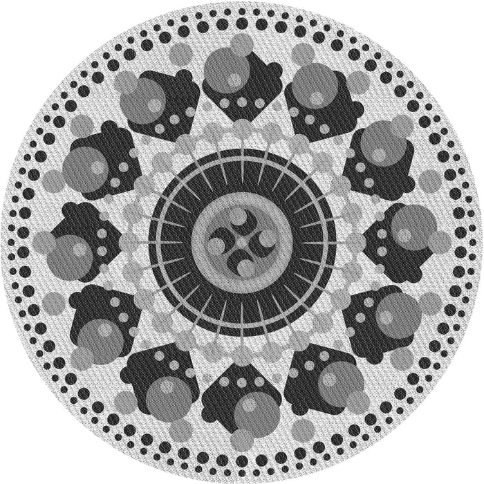 Square Patterned Ash Gray Rug, pat1919gry