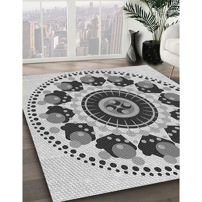 Patterned Ash Gray Rug in Family Room, pat1919gry