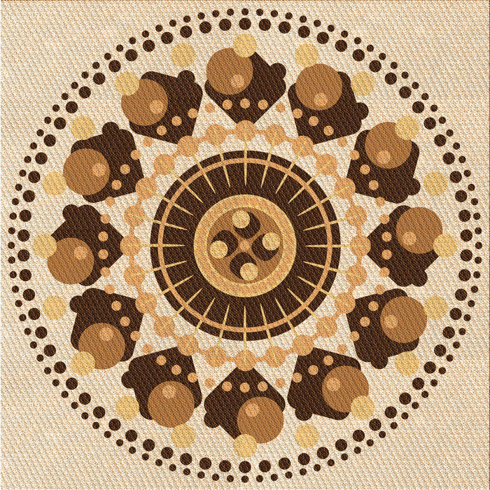 Round Machine Washable Transitional Khaki Gold Rug, wshpat1919org