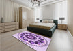 Patterned Blossom Pink Rug in a Bedroom, pat1919pur