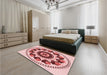 Patterned Deep Rose Pink Rug in a Bedroom, pat1919rd