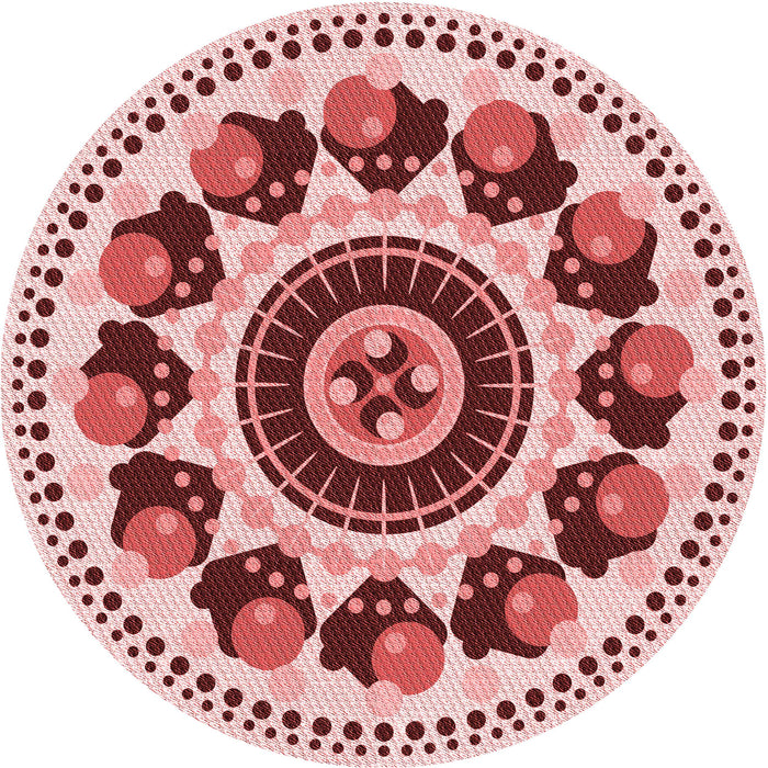 Square Patterned Deep Rose Pink Rug, pat1919rd