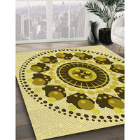 Patterned Mustard Yellow Rug, pat1919yw