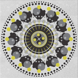 Square Patterned Gray Novelty Rug, pat1919