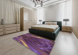 Patterned Pink Modern Rug in a Bedroom, pat191