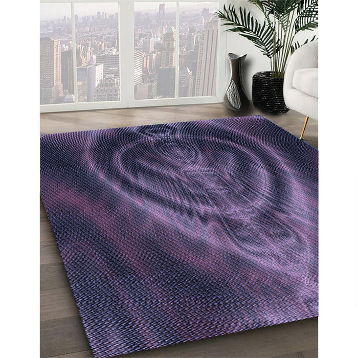 Machine Washable Transitional Slate Blue Rug in a Family Room, wshpat192blu
