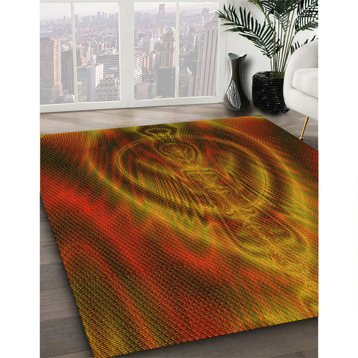 Machine Washable Transitional Mahogany Brown Rug in a Family Room, wshpat192yw