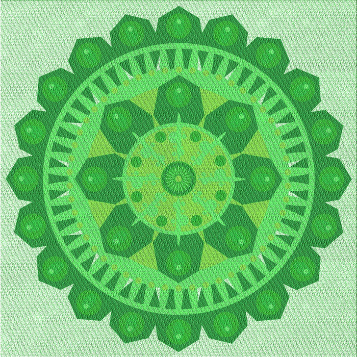 Round Machine Washable Transitional Green Rug, wshpat1920grn