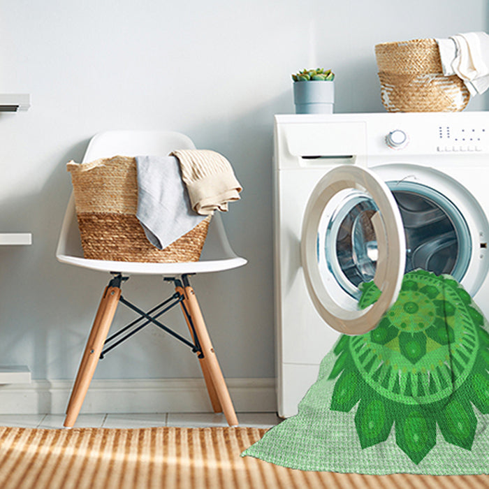 Machine Washable Transitional Green Rug in a Washing Machine, wshpat1920grn
