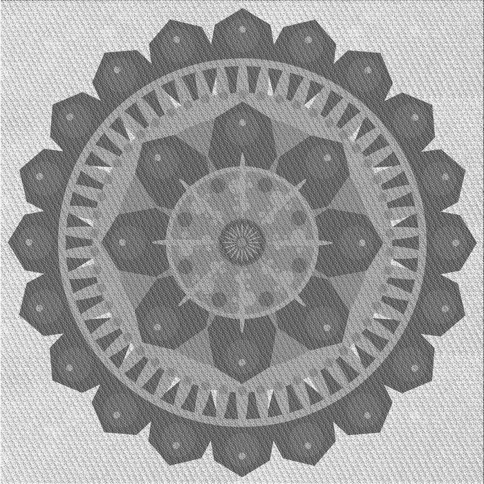 Round Machine Washable Transitional Smokey Gray Rug, wshpat1920gry