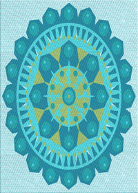 Machine Washable Transitional Light Sea Green Rug, wshpat1920lblu