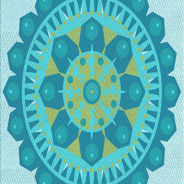 Machine Washable Transitional Light Sea Green Rug, wshpat1920lblu