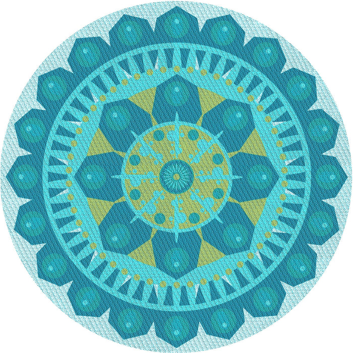 Square Patterned Light Sea Green Rug, pat1920lblu