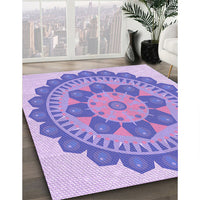 Patterned Medium Slate Blue Rug, pat1920pur