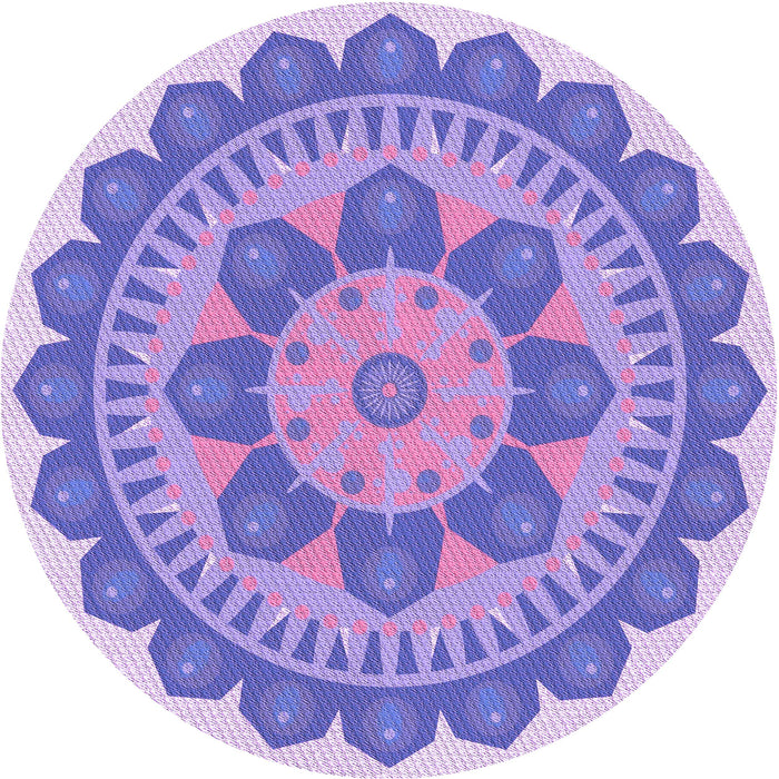 Square Machine Washable Transitional Medium Slate Blue Rug in a Living Room, wshpat1920pur