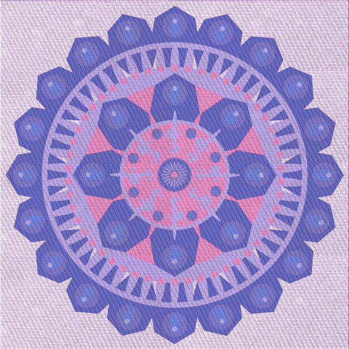 Round Patterned Medium Slate Blue Rug, pat1920pur