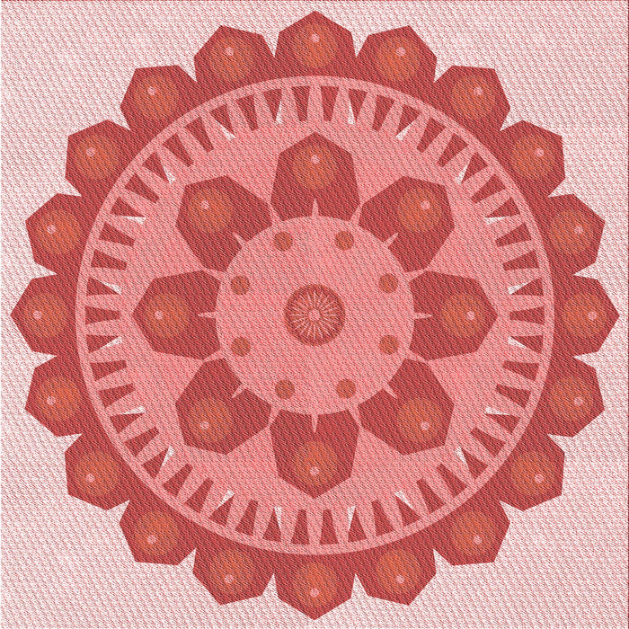 Round Patterned Pastel Pink Rug, pat1920rd