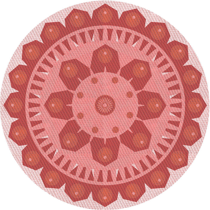 Square Patterned Pastel Pink Rug, pat1920rd