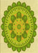 Machine Washable Transitional Dark Yellow Green Rug, wshpat1920yw