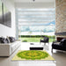 Square Patterned Dark Yellow Green Rug in a Living Room, pat1920yw