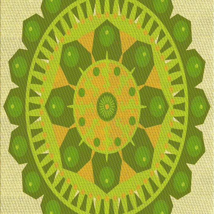 Patterned Dark Yellow Green Rug, pat1920yw