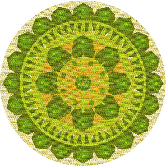 Square Machine Washable Transitional Dark Yellow Green Rug in a Living Room, wshpat1920yw