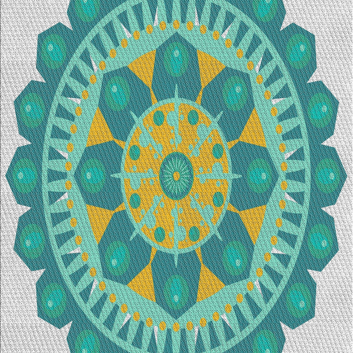 Patterned Sea Green Novelty Rug, pat1920