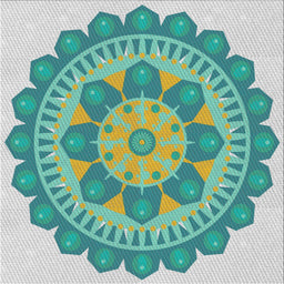 Sideview of Machine Washable Transitional Sea Green Rug, wshpat1920